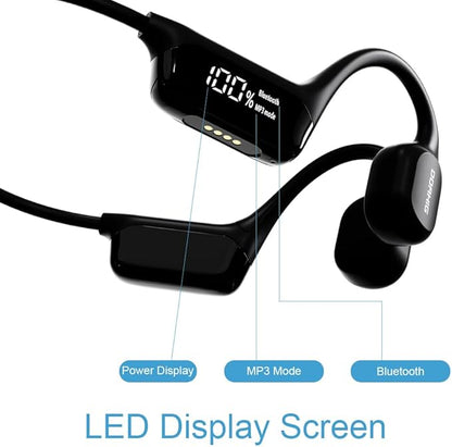 IHAO Swimming Headphones True Bone Conduction Open Ear Headset MP3 Player Built-in 32G Memory IP68 Underwater Waterproof Stereo Bluetooth Earphone for Driving Bicycling Running Skiing-S10 Green