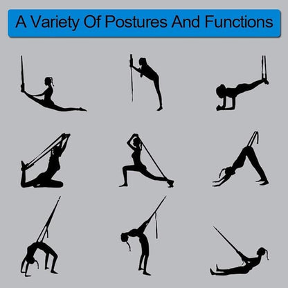 Yoga Stretching Strap, Adjustable Height Leg Stretcher Waist Back Stretch Band Aerial Yoga, Anti-gravity Inversion Exercises Door Flexibility Tensile Trainer for Rehab Pilates Dance Splits