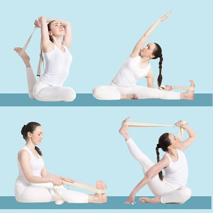 California Yoga Strap | Yoga Belt with Safe Adjustable D-Ring Buckle for Pilates | Stretching Strap | Exercise Bands | Physical Therapy | Improves Sitting Posture