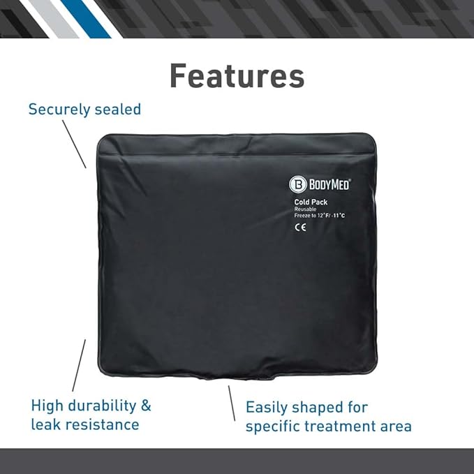BodyMed Heavy Duty Reusable Urethane Ice Pack for Knee, Arm, Elbow, Shoulder, Back - Professional Grade Cold Therapy for Injuries, Aches, Swelling, Bruises, Sprains - 21 in. x 13 in. (Oversize)