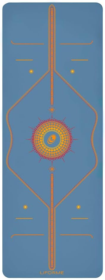 Liforme Printed Yoga Mat Collection - Free Yoga Bag Included - Patented Alignment System, Warrior-like Grip, Non-Slip, Eco-friendly, Sweat-resistant, Long, Wide and Thick for Comfort