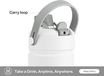 26 oz Insulated Water Bottle with 2-in-1 Straw and Spout Lid, Glow-in-the-Dark, 24H Cold, Leakproof, Fits in Car Cup Holder, Stainless Steel for Sports, Travel, and School (Luminous Flutter)