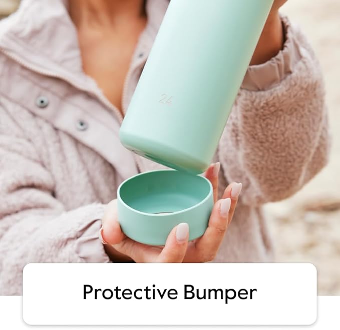 Takeya Actives Water Bottle with Spout Lid - Bottle with Double Stainless Steel Insulation - Dishwasher Safe & BPA-Free - Bottle with Spout Lid & Removable Bumper - 32 oz, Cucumber