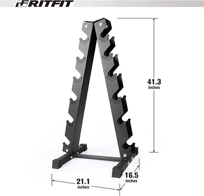 RITFIT 300/350/450/650/180/200/210 LB Rubber Hex Dumbbells Set with Optional Dumbbell Rack, Multi Weight Set to Choose, Ideal for Home Gym and Fitness