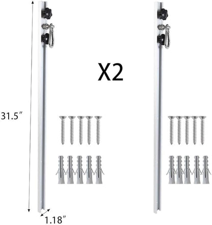 Resistance Band Wall Anchor,Gym Resistance Bands,djustable Workout Wall Anchor System,for Resistance Band Exercises,with 2 Rail and 2 Rail Car,Easy Installation(double set,No Resistance Bands)