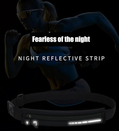 2 Pack Running Belt Slim Pack for Women Men, Phone Holder Runners Pouch Waist Belt for Workout Jogging, Money Belt Running Gift Gear Accessories, Black, One Size, Fashion (Black)