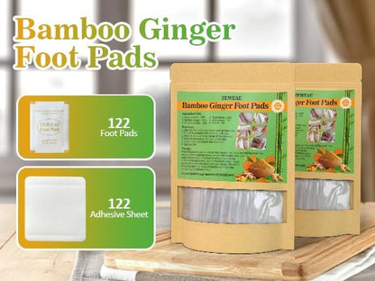 Foot Pads - 122 Pads Pure Natural Ginger Powde Bamboo Vinegar Pad, Goodnight FootPads for Travel or Home Use