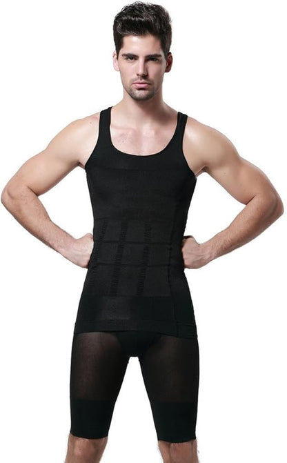 GKVK Mens Slimming Body Shaper Vest Shirt Abs Abdomen Slim