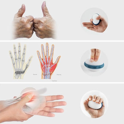 Hand & Finger Exerciser – Grip Strengthener with 2 Resistance Rings & Training Manual with 30+ Exercises – Strengthens Hand Muscles, Joints & Tendons for Rehab, Therapy & Training