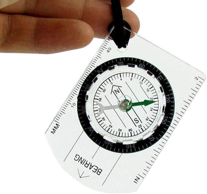 1Pc White Hiking Backpacking Camping Compass Orienteering Compass