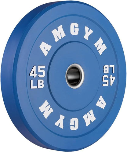 2 Inch Bumper Plates，10-500lbs，Barbell Rubber Olympic Weight Plates Set for Home Gym, Strength Training & Weight Lifting, Multiple Options Colors