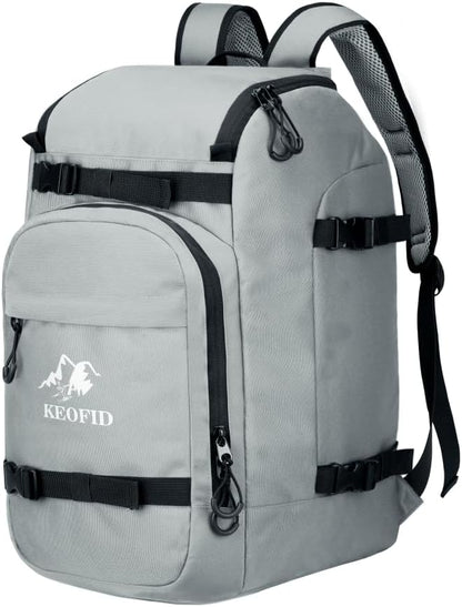 KEOFID 50L Ski Boot Bag Backpack, Waterproof Ski Bag, Travel Backpack for Ski Helmet, Snowboard