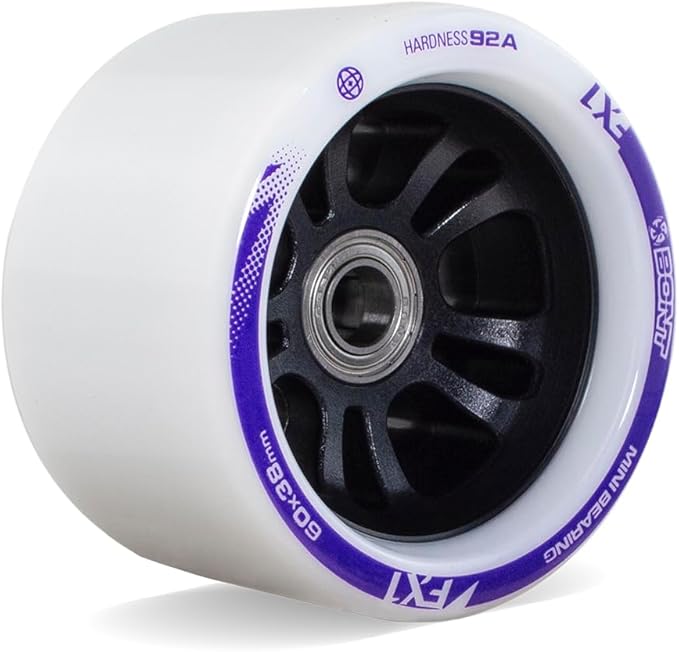 Bont FX1 Roller Skate Wheels with 688 Mini Bearings - Derby and Indoor Speed Quad Skating - Pack of 8 with bearings