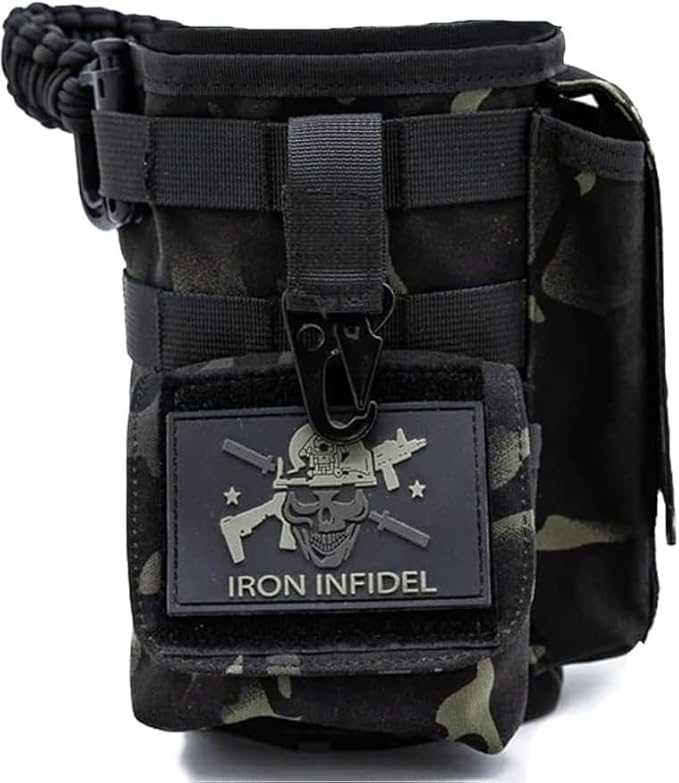 Iron InfideI Battle Bottle Sleeve - 64 oz and 32 oz Water Bottle Sleeve Only for Half Gallon 1L Steel Water Bottle | Rugged Cover with Molle for Versatile Design with Storage for Phone, Wallet & Keys