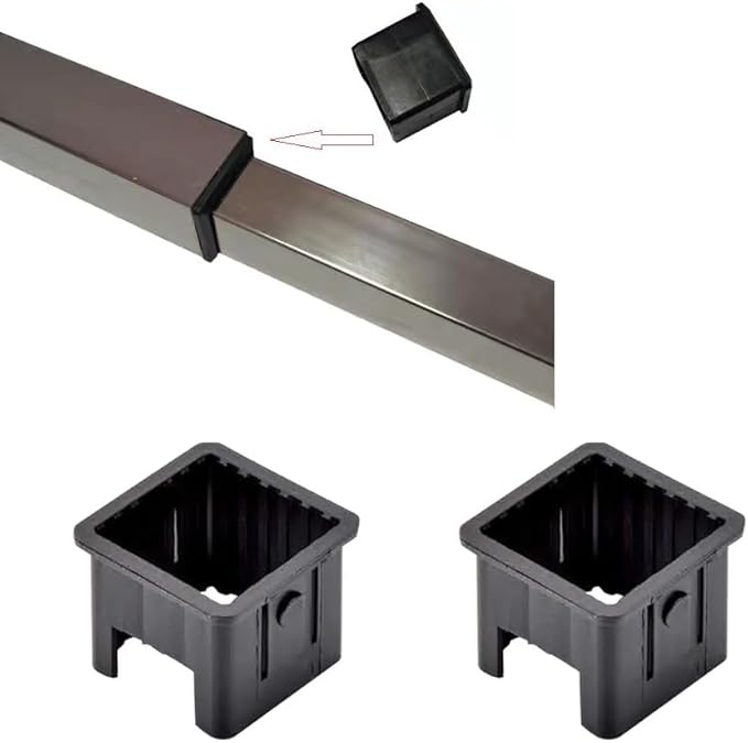 2 Pack Square Tube Inserts Sleeve Converter Edge Length 50mm to 40mm PE Inner Adapter for Glide Tubes Sliding Height Fitness Equipment Training Exercise Machine