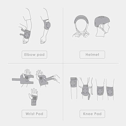 Kids Bike Helmet, Toddler Helmet for Youth Adult, Knee Pad Elbow Pad Wrist Guard Protective Gear Set for Skateboard, Bike, Skating, Cycling