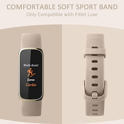 2 Pack Bands for Fitbit Luxe Bands Women Men, Soft Silicone Wristband Replacement Strap for Fitbit Luxe/Luxe Special Edition Fitness Tracker