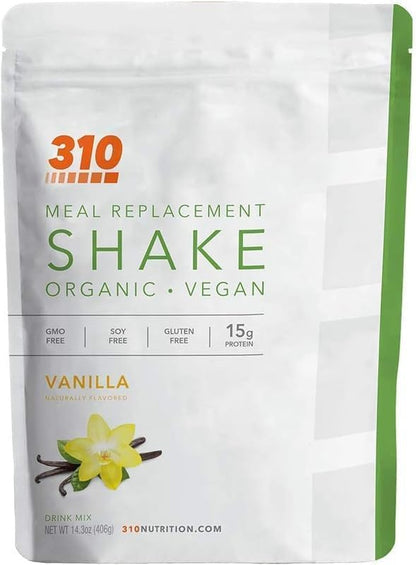 310 Nutrition Organic All-In-One Meal Replacement Shake Powder - Plant-Based Protein Smoothie Blend w/Fiber, Probiotics & Adaptogens - Low Carb, Vegan, Keto & Paleo - Vanilla - 14 Servings