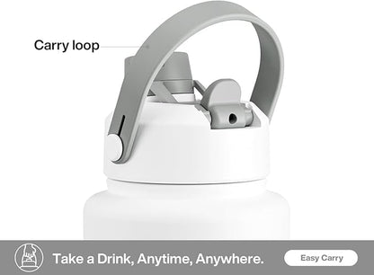 40 oz Insulated Water Bottle with 2-in-1 Straw and Spout Lid, Glow-in-the-Dark, 24H Cold, Leakproof, BPA-Free, Double Wall Stainless Steel for Sports, Gym, Travel, and School (Luminous Flutter)