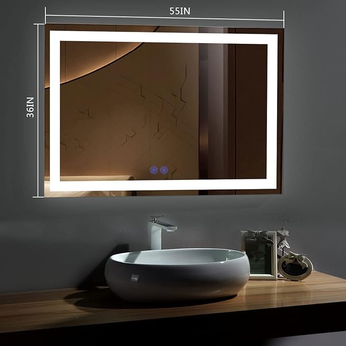 LED Bathroom Mirror 55x36 inch,