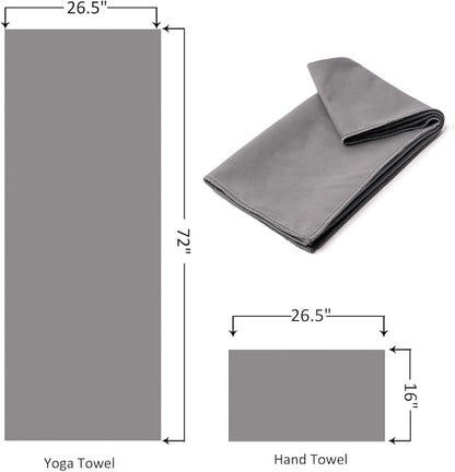 Eunzel 2 Pack Hot Yoga Microfiber Hand Towel Super Absorbent Sweat Towel for Hot Yoga, Pilates and Workout 16" x 26.5", Dark Grey