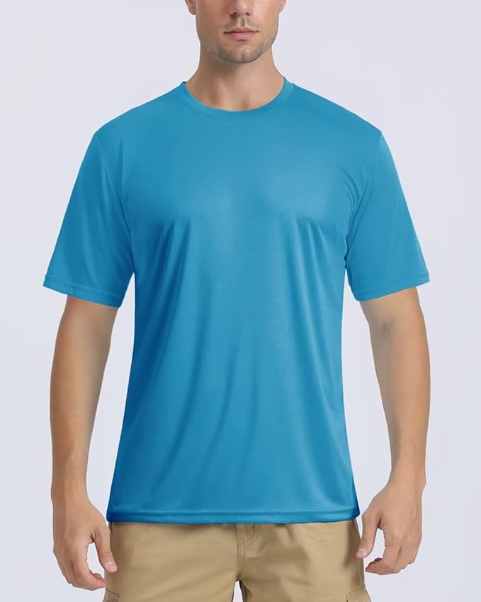 Boladeci Men's Swim Shirt Short Sleeve UPF 50+ Sun Protection SPF UV Moisture Wicking Lightweight Quick Dry Rash Guard