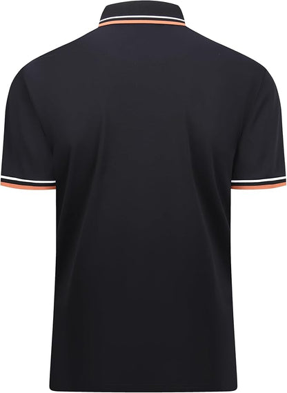 Esabel.C Jacquard Golf Shirts for Men Moisture Wicking Short Sleeve Performance Dry Fit Active Mens Polo Shirts