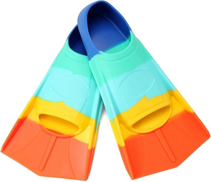 Kids Swim Fins,Short Kids Fins Youth Swimming Flippers for Lap Swimming Training for Children Girls Boys Beginners