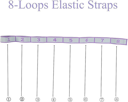 Elastic Yoga Stretching Strap with Loops, CEILIWEN Stretch Straps For Physical Therapy, Pilates Stretch Band, Elastic Exercise Bands, Leg Stretching Strap, Stretch Resistance Bands For Exercise