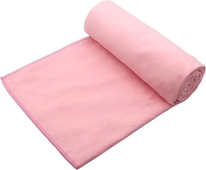 Eunzel Hot Yoga Towel Non Slip Yoga Mat Towel Non-Slip Sweat Absorbent Microfiber Towel for Hot Yoga, Pilates and Workout 72" x 26.5", Pink