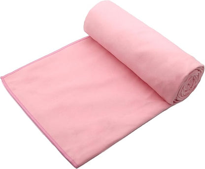 Eunzel Hot Yoga Towel Non Slip Yoga Mat Towel Non-Slip Sweat Absorbent Microfiber Towel for Hot Yoga, Pilates and Workout 72" x 26.5", Pink