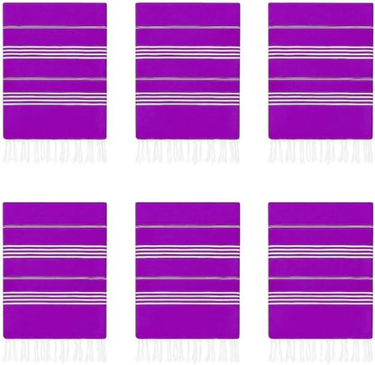 HAVLULAND Turkish Beach Towels Oversized -100% Turkish Cotton Super Soft Lightweight - Absorbent and Quick Drying Bath Towel - Sand Free Beach Towel - Turkish Towels for Adults (Purple, 12 Pack)