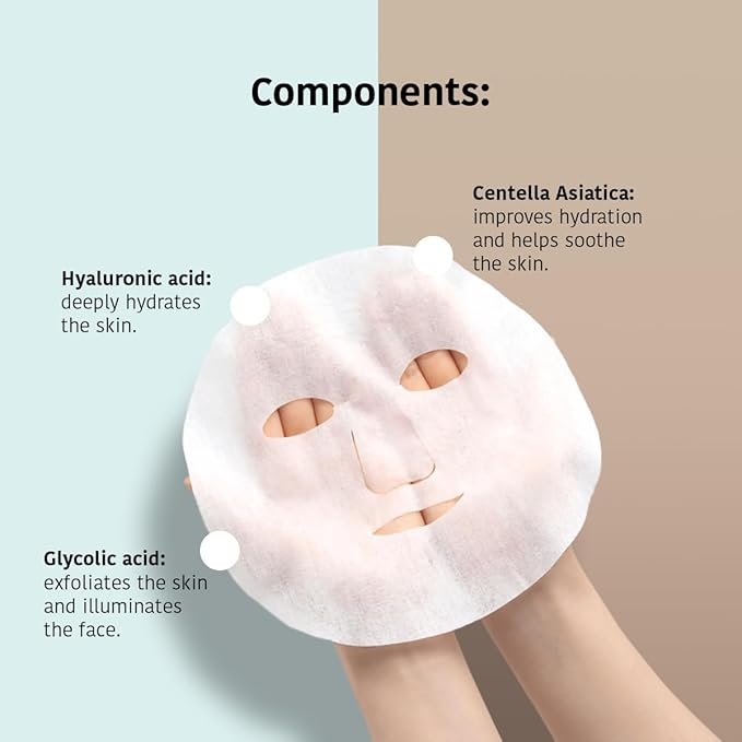 IROHA NATURE Glycolic Acid Peeling Face Mask (Pack of 15) | Skin Perfecting for a Radiant & Smooth Look | Instant Regeneration in Just 15 Minutes | Clean Beauty | 100% Vegan