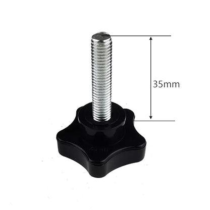 2 Pack Black 8mm(M8) Thread Replacement Star Hand Knob Tightening Screw (M8 x 35mm)