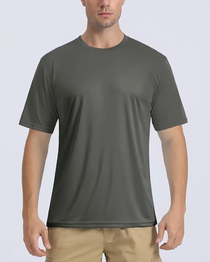 Boladeci Men's Swim Shirt Short Sleeve UPF 50+ Sun Protection SPF UV Moisture Wicking Lightweight Quick Dry Rash Guard