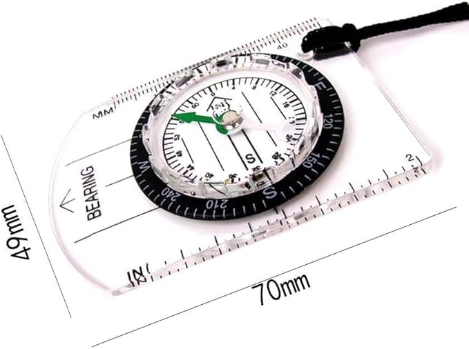 1Pc White Hiking Backpacking Camping Compass Orienteering Compass