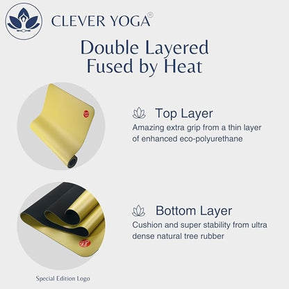 Clever Yoga Liquid Balance Thick Yoga Mat - Pro Exercise Yoga Mat with Non-Slip Surface for Home Gym, Earth-Friendly & Recyclable Pilates and Workout Pad Women & Men, 4.5 mm