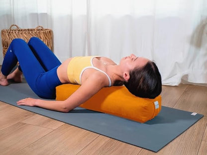 Sol Living Yoga Bolster Pillow Rectangular Meditation Cushion Cotton Meditation Accessories for Restorative Yoga Meditation Pillow Yoga Pillow Firm Body Pillow Bolster Pillow for Legs Removable Cover