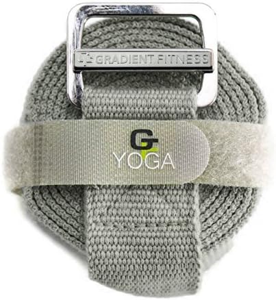 Gradient Fitness Yoga Strap, Friction-Less Easy-Feed Buckle, Super Soft Cotton/Polyester Blend Webbing, Free eGuide. (8 Feet)