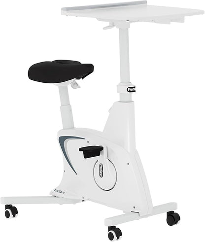 FLEXISPOT Exercise Bike with 2D Desktop, Space Saving Under Desk Bike with Removable Desk, Stationary Bikes Indoor Bikes with 300LBS Heavy Duty 8-Level Resistance Flywheel Optional LCD, V9PRO/V9MAX