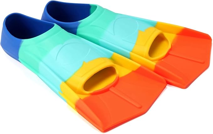 Kids Swim Fins,Short Kids Fins Youth Swimming Flippers for Lap Swimming Training for Children Girls Boys Beginners