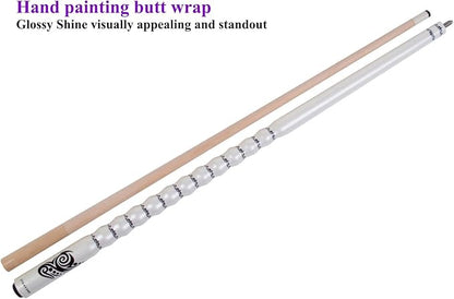 58" Pool Cue Stick,13mm 2-Piece Maple Hardwood Ergonomic Design Billiard Cues Kit,19/20/21oz