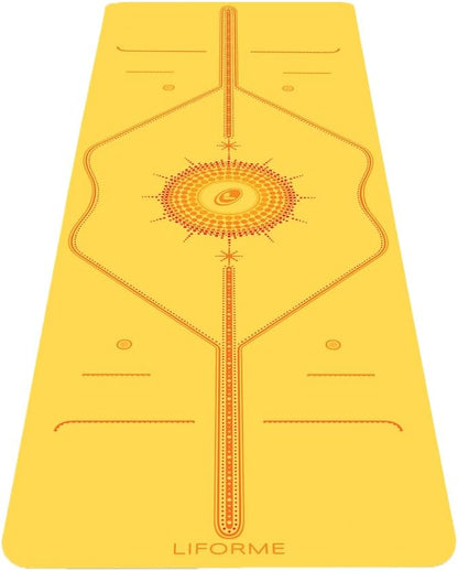 Liforme Printed Yoga Mat Collection - Free Yoga Bag Included - Patented Alignment System, Warrior-like Grip, Non-Slip, Eco-friendly, Sweat-resistant, Long, Wide and Thick for Comfort