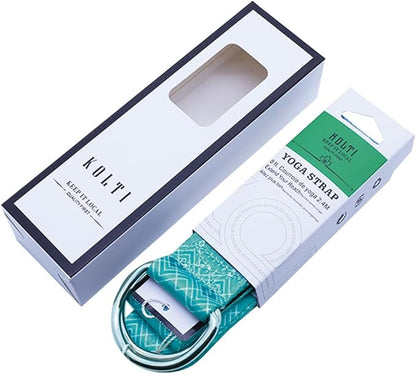 Yoga Exercise Adjustable Straps 8FT with Durable D-Ring for Pilates & Gym Workouts | Hold Poses, Stretch, Improve Flexibility & Maintain Balance