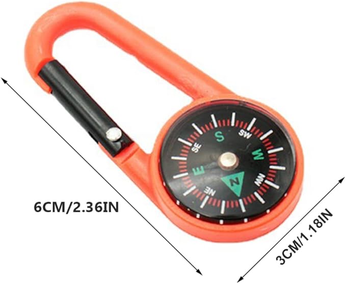 12Pcs Carabiner Compass for Kids Compass Hiking Mini