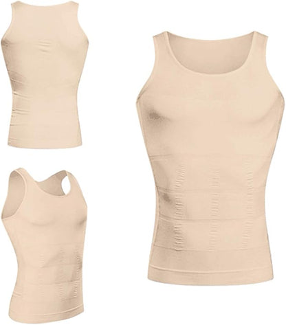 GKVK Mens Slimming Body Shaper Vest Shirt Abs Abdomen Slim