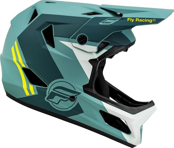 Fly Racing Rayce Full-Face Mountain Bike/BMX Helmet – ASTM F1952 DH Certified, CPSC 1203, CE EN1078, Poly-Alloy Shell, TFV Ventilation, Removable Liner