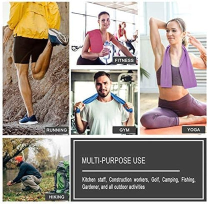 4 Pack Cooling Towels 40" x 12"-Cooling Scarf, Cold snap Cooling Towel for Instant Cooling Relief for All Physical Activities: Golf, Fitness, Camping, Hiking, Yoga, Pilates