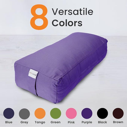 Sol Living Yoga Bolster Pillow Rectangular Meditation Cushion Cotton Meditation Accessories for Restorative Yoga Meditation Pillow Yoga Pillow Firm Body Pillow Bolster Pillow for Legs Removable Cover