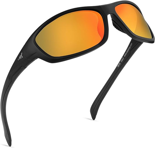 KastKing Hiwassee Polarized Sport Sunglasses for Men and Women, Wrap Sunglasses for Fishing Cycling and Running,UV Protection